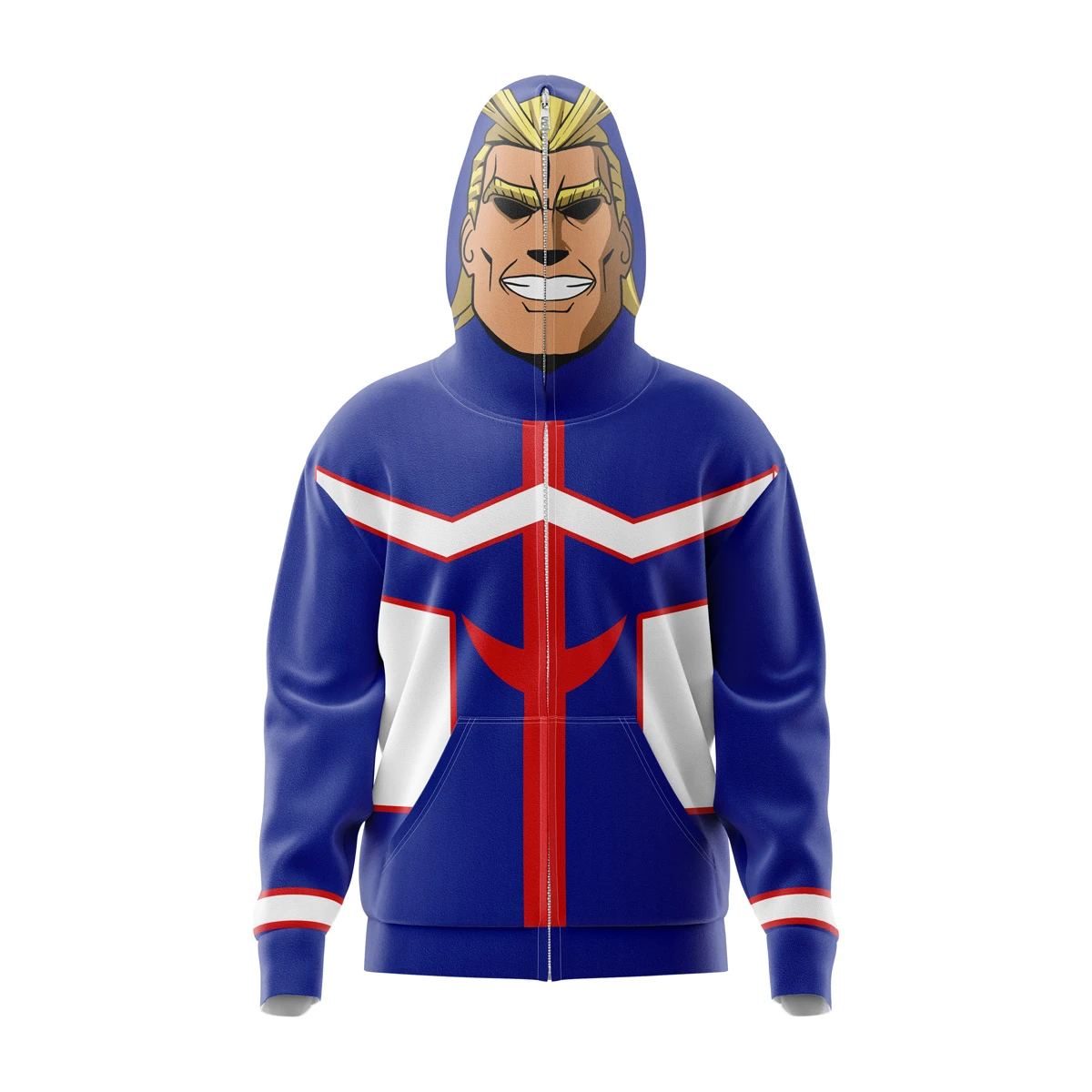All Might My Hero Academia Full Face Zip Hoodie 3 All Might My Hero Academia Full Face Zip Hoodie