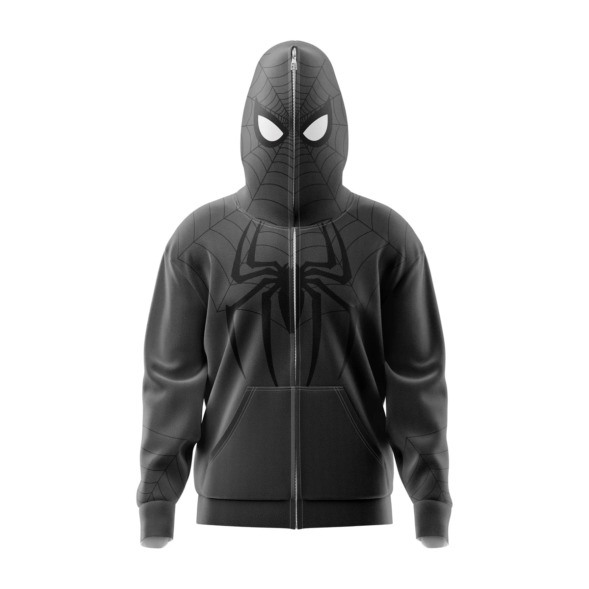 Spiderman Gray Marvel Comics Full Face Zip Hoodie 3 Spiderman Gray Marvel Comics Full Face Zip Hoodie