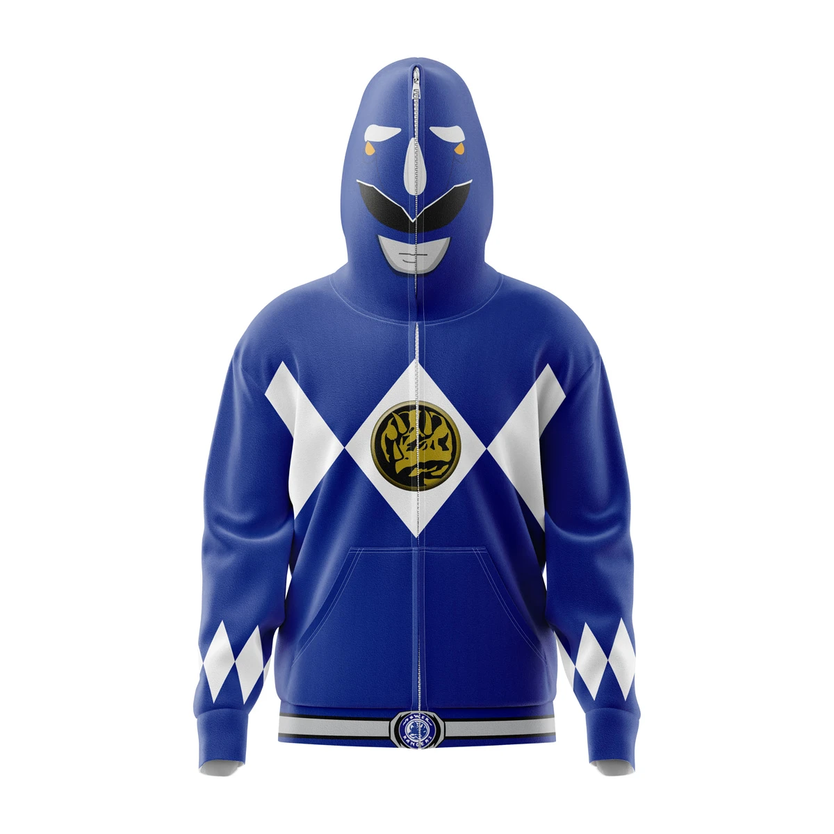 Blue Ranger Power Rangers Full Face Zip Hoodie 3 Blue Ranger Power Rangers Full Face Zip Hoodie
