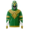 Green Ranger Gold Shield Power Rangers Full Face Zip Hoodie -Hoodies Sales Store Green Ranger Gold Shield PR Full Face Zip Hoodie FRONT Mockup