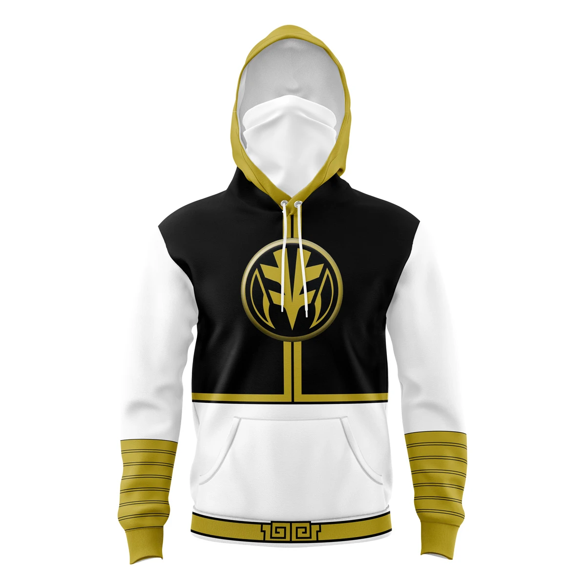 White Ranger Mighty Morphin Power Rangers Masked Hoodie 3 White Ranger Mighty Morphin Power Rangers Masked Hoodie