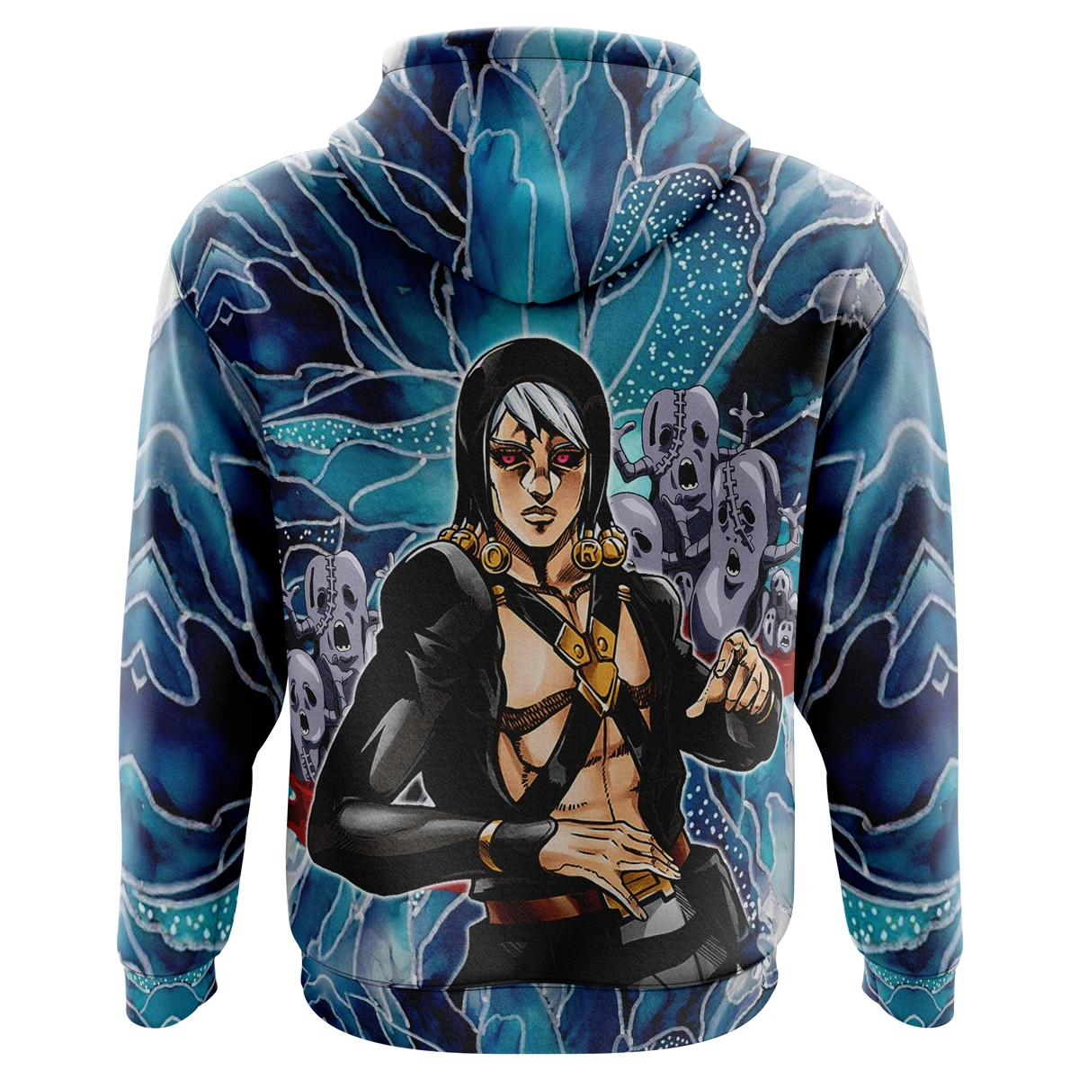 Trippy Risotto Nero Metallic Jojo’s Bizarre Adventure Hoodie 4 Trippy Risotto Nero Metallic Jojo’s Bizarre Adventure Hoodie - Image 2