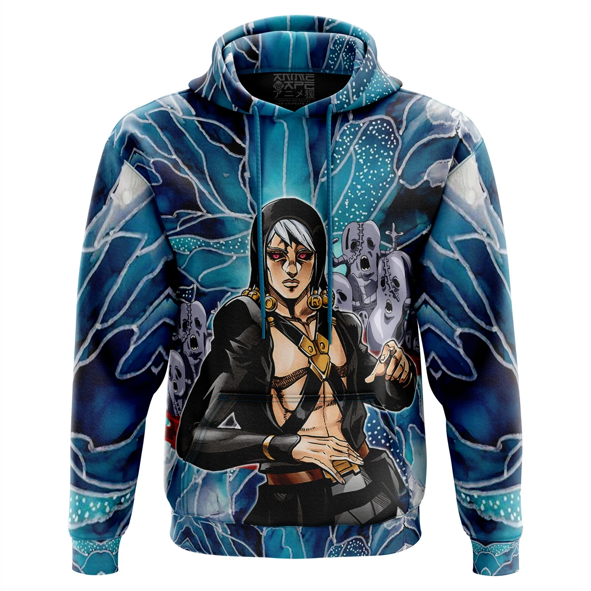 Trippy Risotto Nero Metallic Jojo’s Bizarre Adventure Hoodie 3 Trippy Risotto Nero Metallic Jojo’s Bizarre Adventure Hoodie